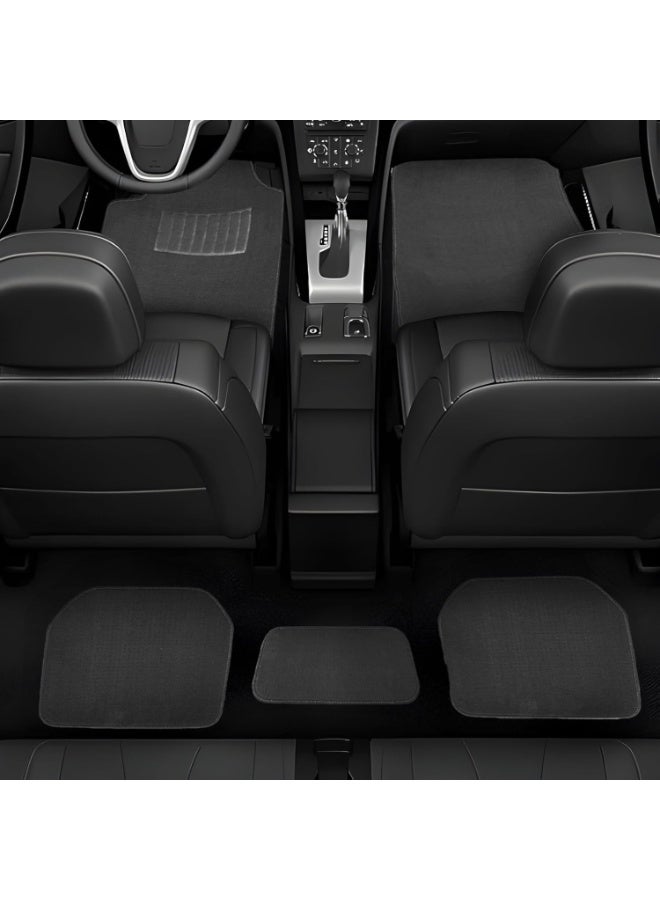 HERIOS Universal Car Floor Mats Set, Black, 5 Piece, Heavy Duty Waterproof Non Slip, All Season Interior Protection for SUV and Sedan, car mat, car floor mat, car accessories (BLACK) - Image 3